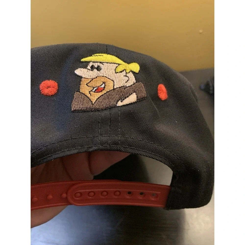 Vintage 1993 BARNEY RUBBLE Flintstones Hanna-Barbera Annco Black Snapback Hat